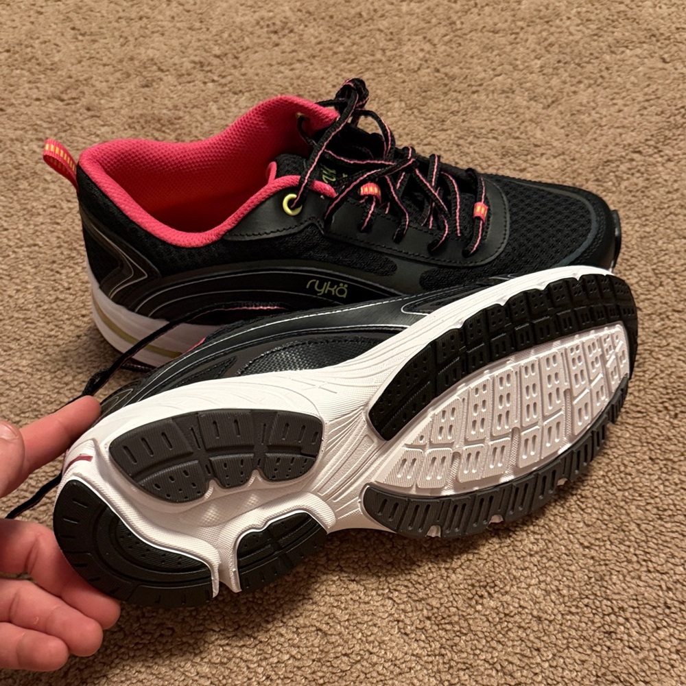 Ryka Black Walking Sneakers with Pink Lining - Picture 3 of 4